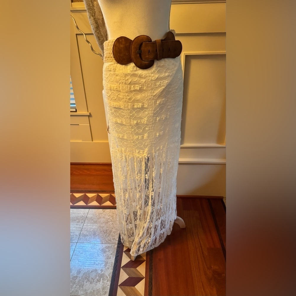 No Boundaries Lace Maxi Skirt - Cream
